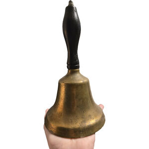 Vintage Brass Hand Bell gold dinner rustic aesthetic